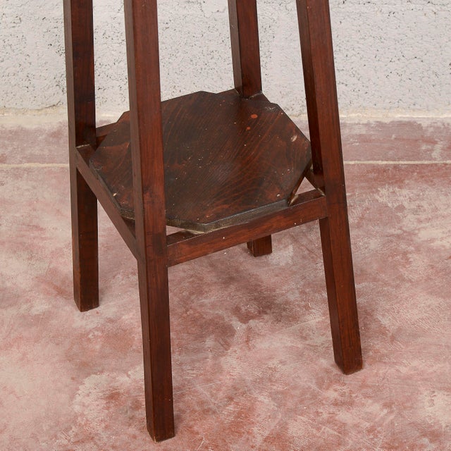 Brown 19th Century Fir Wood Plant Stand For Sale - Image 8 of 13