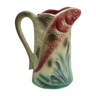 Majolica Fish Pitcher For Sale