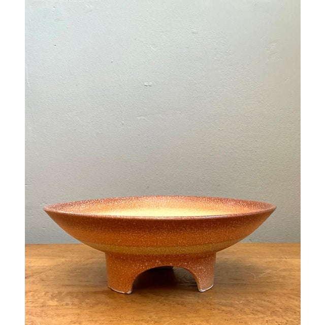 Vintage MCM Textured Ceramic Bowl For Sale - Image 14 of 14