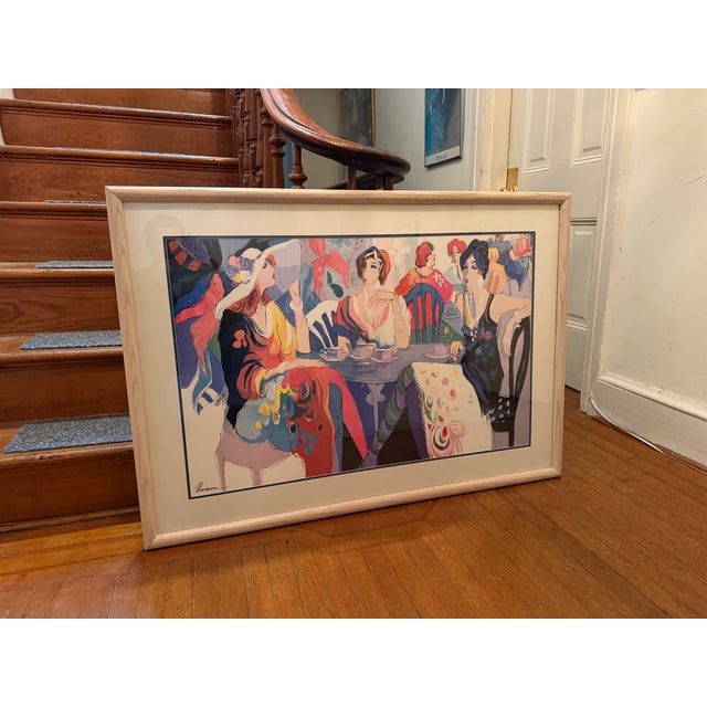 Isaac Maimon “Women at The Cafe” Print. Art deco style. L: 44” H: 31”