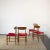 Wood Scandinavian Wooden Chairs with Red Fabric Seat, 1960s, Set of 4 For Sale - Image 7 of 9