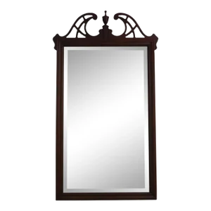 Drexel Chippendale Mahogany Pediment Top Mirror