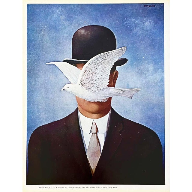 Artist: René Magritte Country: Belgica Title: L’Homme au Chapeau Melon Medium: Offset Paper Size: 12.25 x 9.50 inch...