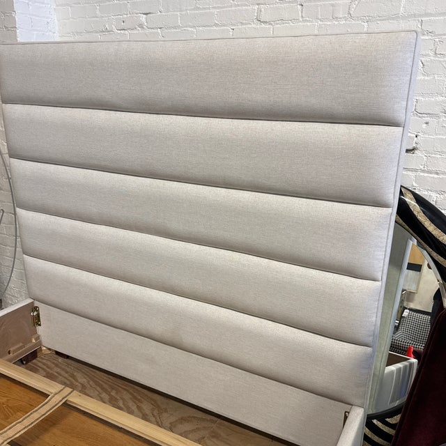 Textile California King Custom Channel Bed Frame For Sale - Image 7 of 12