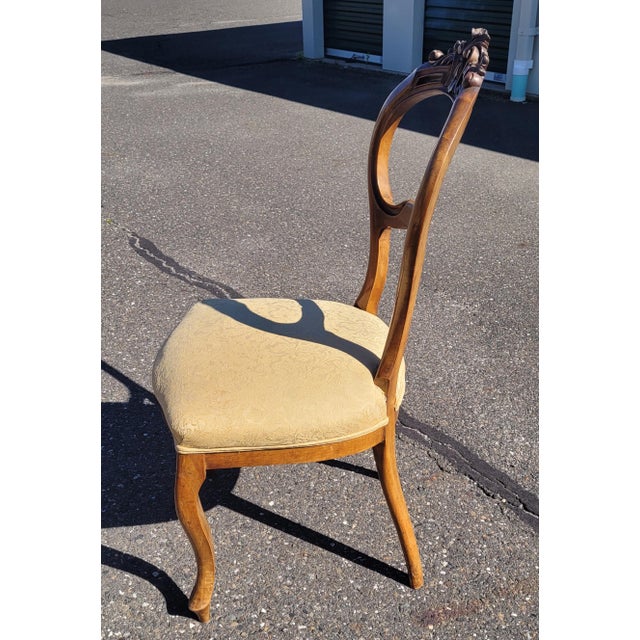 Set 6 Carved Walnut French Baloon Back Chairs For Sale - Image 4 of 12