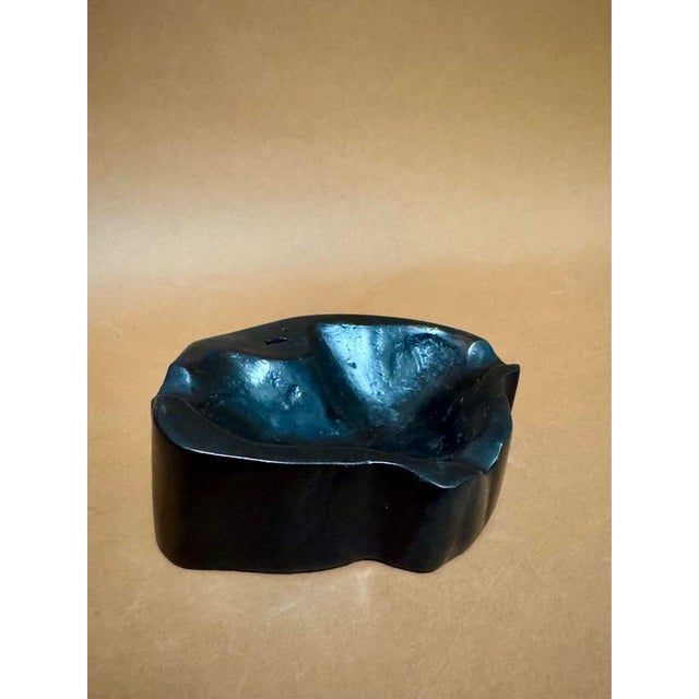 Black Vintage French Wooden Ashtray, 1950s For Sale - Image 8 of 8