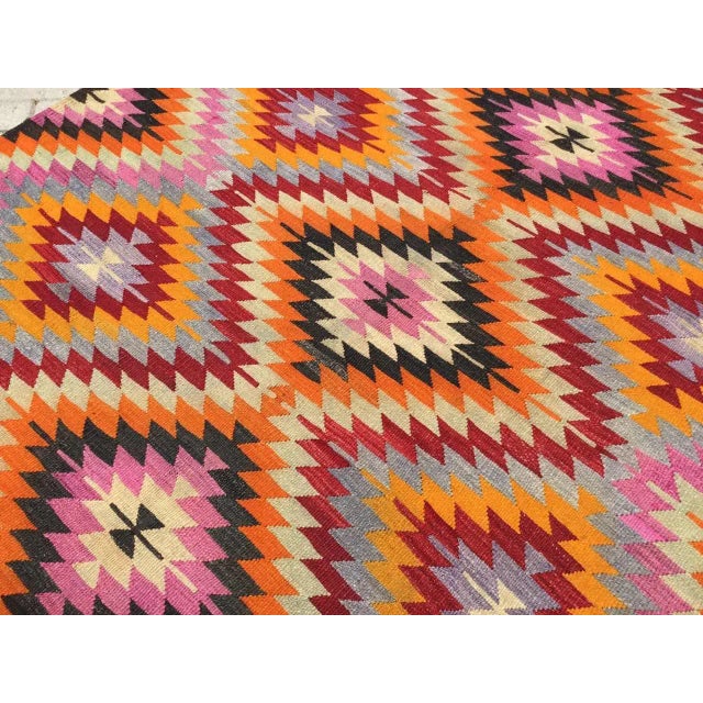 1960s Vintage Turkish Kilim Rug - 71" X 111" For Sale - Image 5 of 10