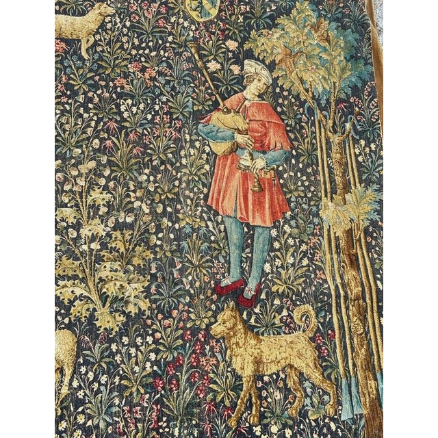 French Aubusson Style Screen Printed Hand Tapestry, 1960s For Sale - Image 15 of 18