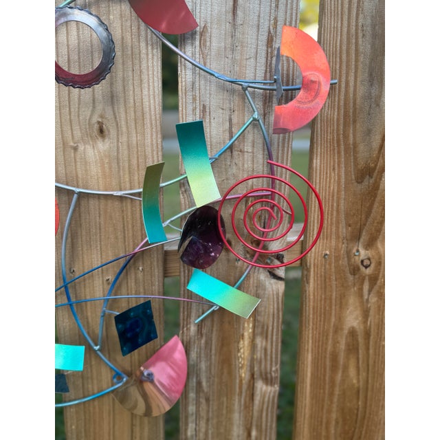 2000 - 2009 Metal Imagination Colorful Abstract Geometric Metal Wall Sculpture For Sale - Image 5 of 8