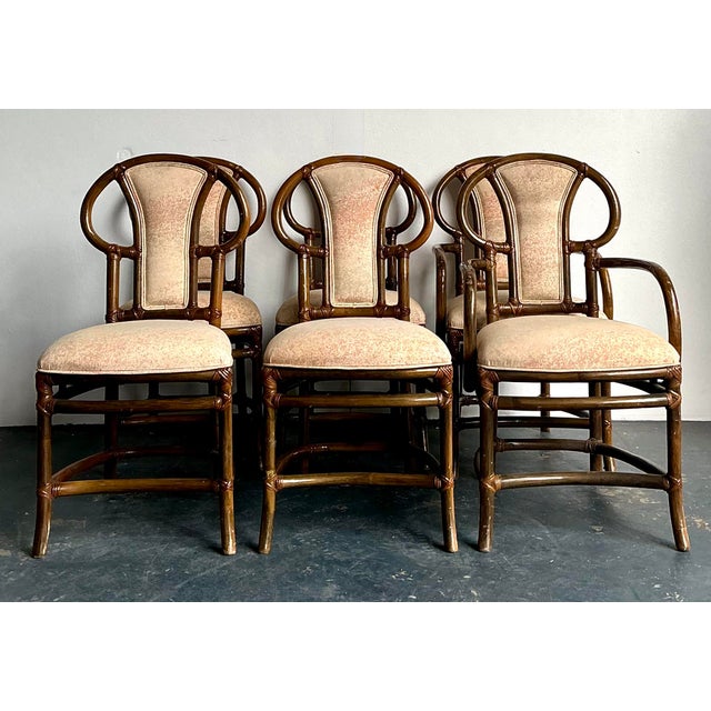 This exceptional set of six dining chairs, designed by the celebrated Henry Olko for Willow & Reed, is a masterclass in...