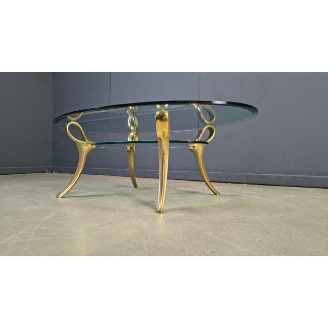 Brass and Glass Coffee Table, 1970s For Sale - Image 9 of 13