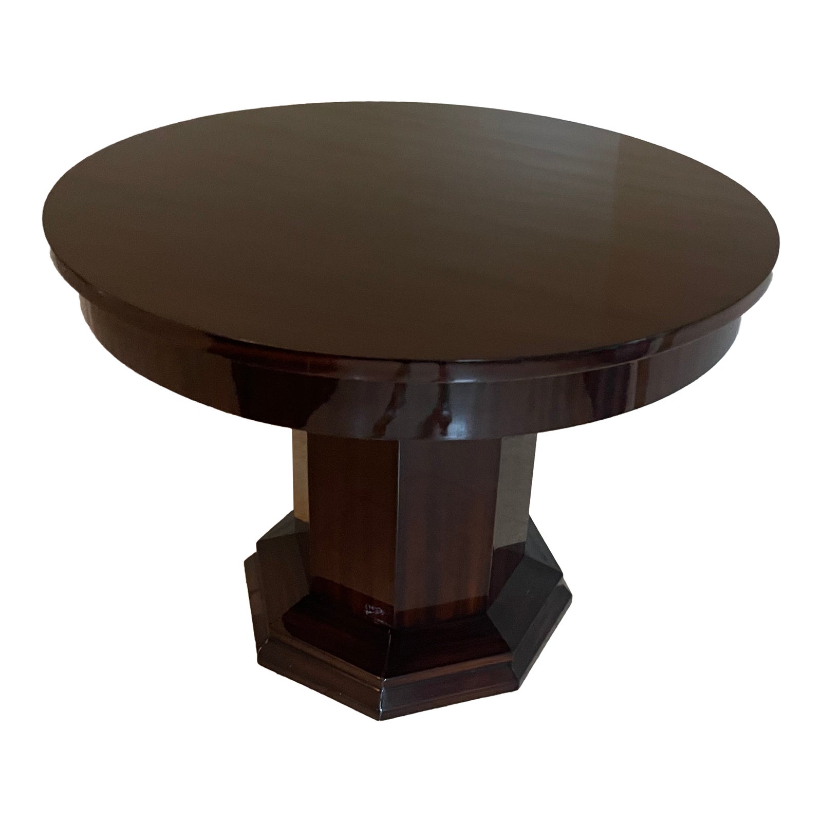 French Art Deco Round Pedestal Table Chairish