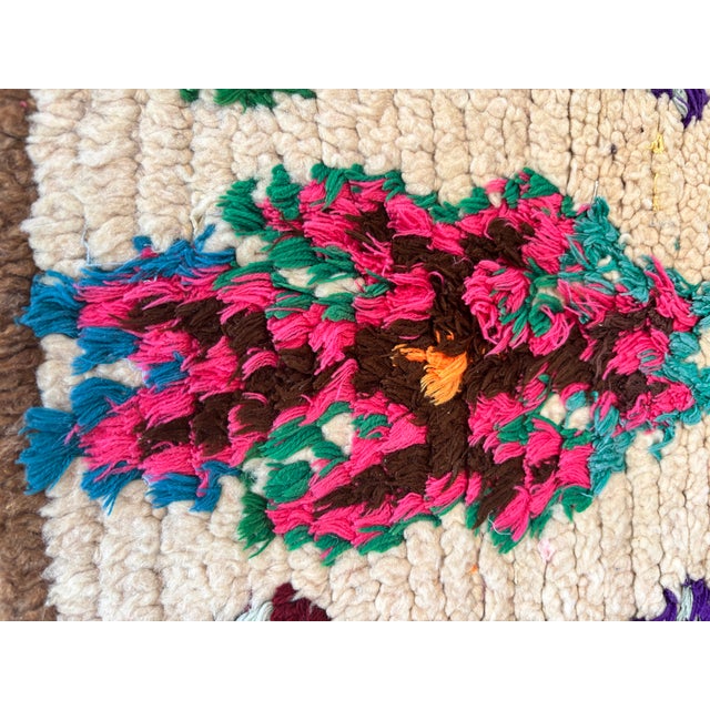 Vintage Moroccan Azilal Berber Boucherouite Rug For Sale - Image 12 of 16