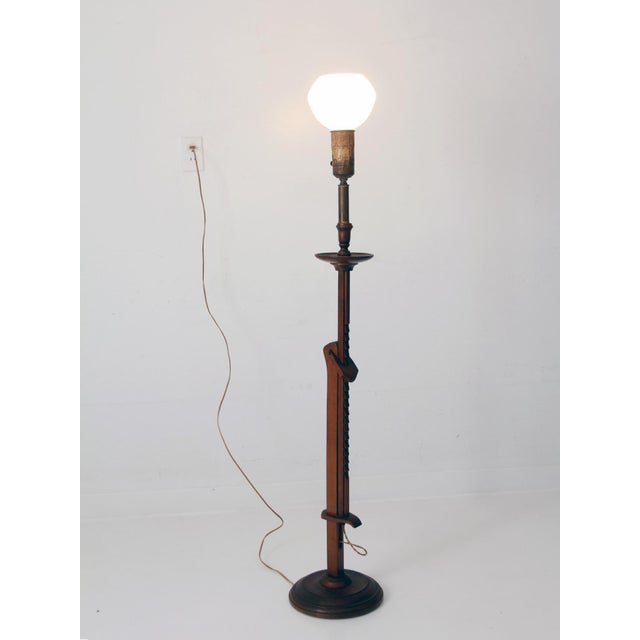 Brown Antique Arts & Crafts Adjustable Floor Lamp For Sale - Image 8 of 18