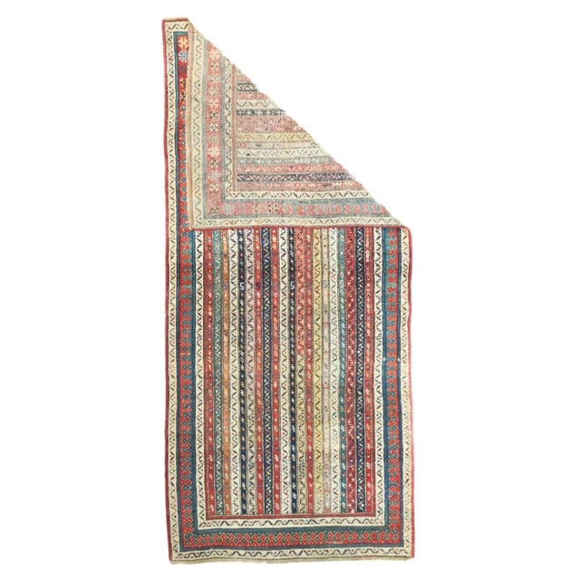 Late 19th Century Antique Kazak Rug 3'8'' x 8'1'' For Sale - Image 5 of 12