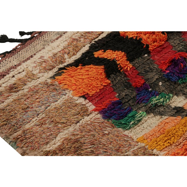 Tribal 1950s Mid-Century Vintage Moroccan Runner Orange Brown Tribal Chevron Pattern For Sale - Image 3 of 8