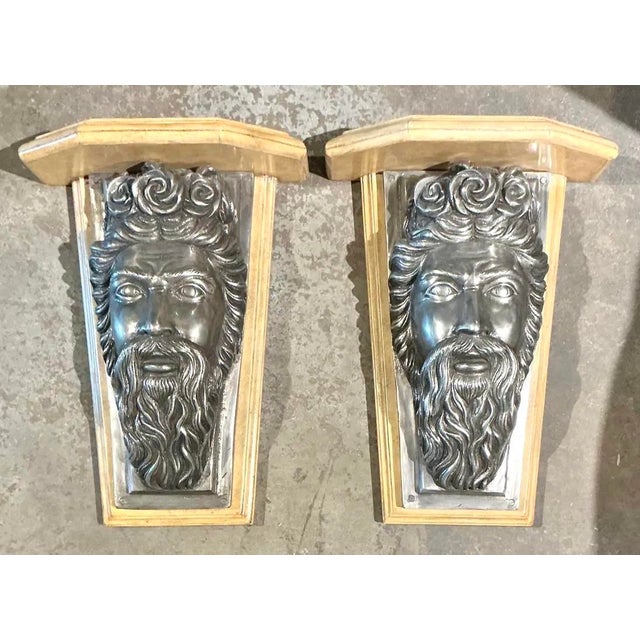 Vintage Maitland Smith Neptune Brackets - A Pair For Sale - Image 11 of 12