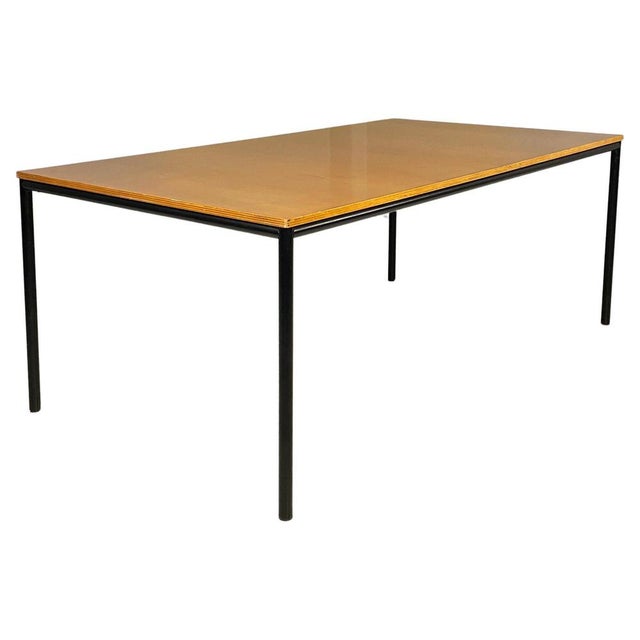 Italian Modern Dining Table or Desk in Wood and Black Metal, 1980s For Sale - Image 18 of 18