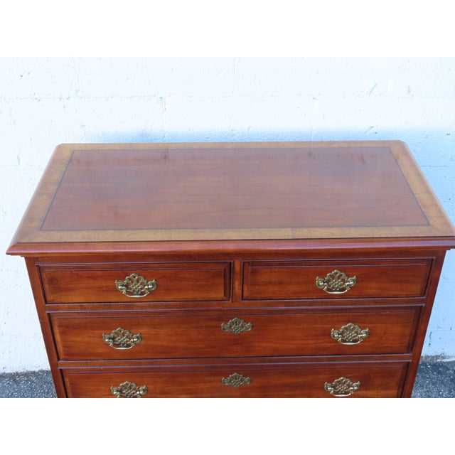 Pennsylvania House Inlay Cherry Low Dresser Chest 6309 For Sale - Image 10 of 14
