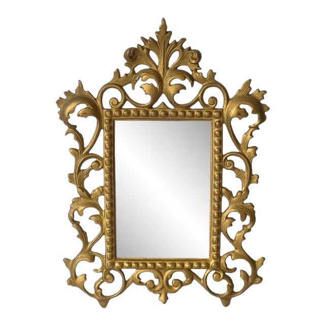 Victorian Brass Vanity Table Mirror or Picture Frame For Sale