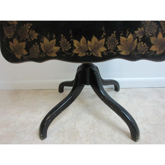 Antique Floral Painted Spider Leg Table For Sale - Image 4 of 11
