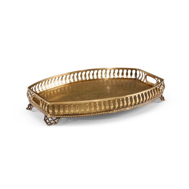 Contemporary Wildwood Gallery Tray, Solid Brass & Cast For Sale - Image 3 of 3