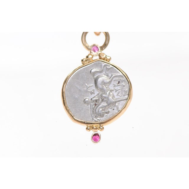 15th Century Naked Taras Didrachm Pendant W 18k Gold For Sale - Image 9 of 13
