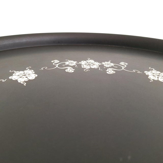 Large Vintage Isolit Tray with Silver Decor by Tiddit Wendt for Perstorp, 1970s For Sale - Image 4 of 9