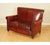 Victorian Gentleman's Club Sofa in Hand-Dyed Burgundy Leather For Sale - Image 3 of 13