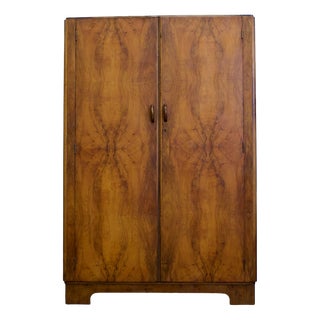 Art Deco Wardrobe in Walnut, 1930s For Sale