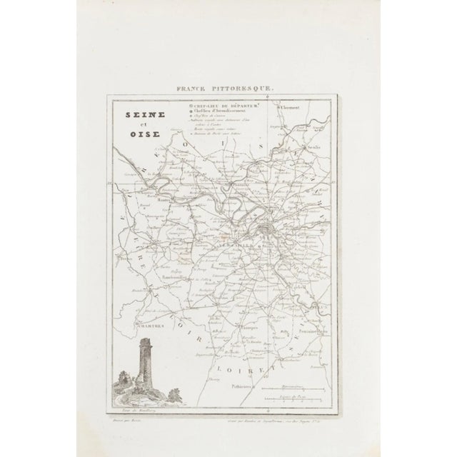 Map of Seine is an original etching realized by an anonymous engraver of the 19th Century. Printed in series of ''France...
