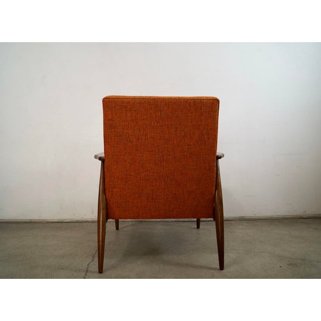 Orange 1960’s Mid-Century Modern Lounge Chair in Knoll Textiles For Sale - Image 8 of 12