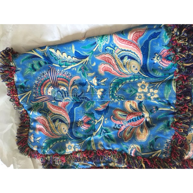 Custom Made Blue Floral King Bed Pillow Shams A Pair Chairish