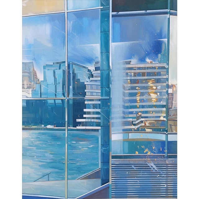 Lisa Lygo, Panoramic Thames View Triptych, 2005, Oil Painting on Canvas, Framed For Sale - Image 6 of 9