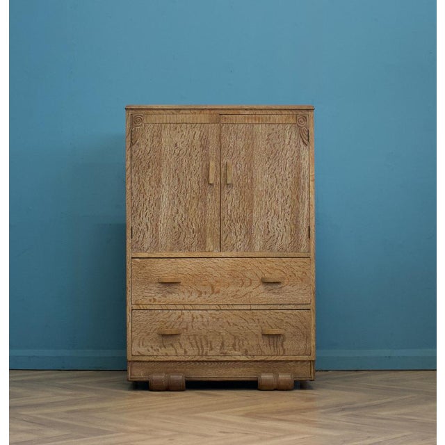 Art Deco British Cabinet in Oak, 1930s For Sale - Image 9 of 9