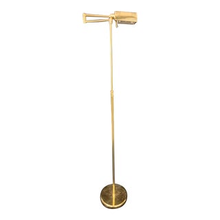 1980s Adjustable Mid Century Brass Floor Lamp by George Kovacs For Sale