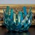 Iridescent Blue Green Fused Art Glass Coral Basket Bowl – Sculptural Studio Glass For Sale - Image 6 of 11