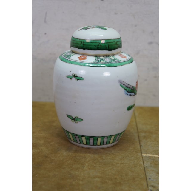 2 Antique Chinese Qing Famille Verte Porcelain Ginger Jars Mantel Urns For Sale - Image 4 of 18