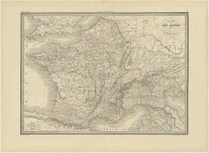 Antique Map of France by Lapie, 1842