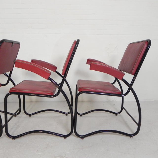 Bauhaus Armchairs and Coffee Table with Tubular Frame, 1950s, Set of 5 For Sale - Image 10 of 18