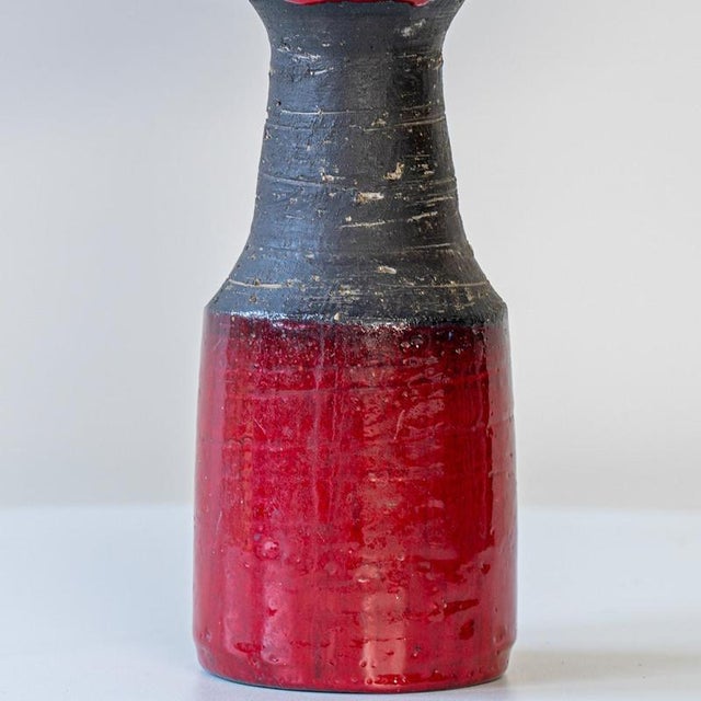 Red Black Ceramic Table Lamp by R. Houben, 1970 For Sale - Image 6 of 10