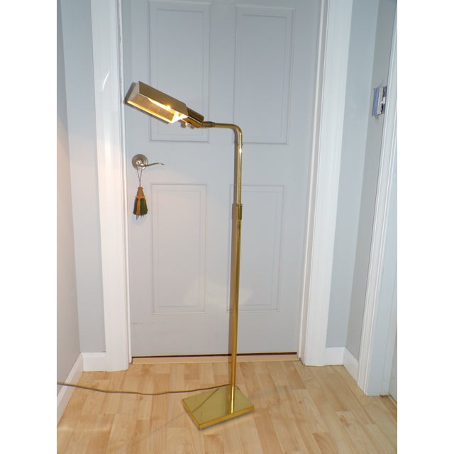 Vintage Mid Century Modern Koch & Lowy Directional Brass Articulating Floor Lamp For Sale - Image 10 of 16