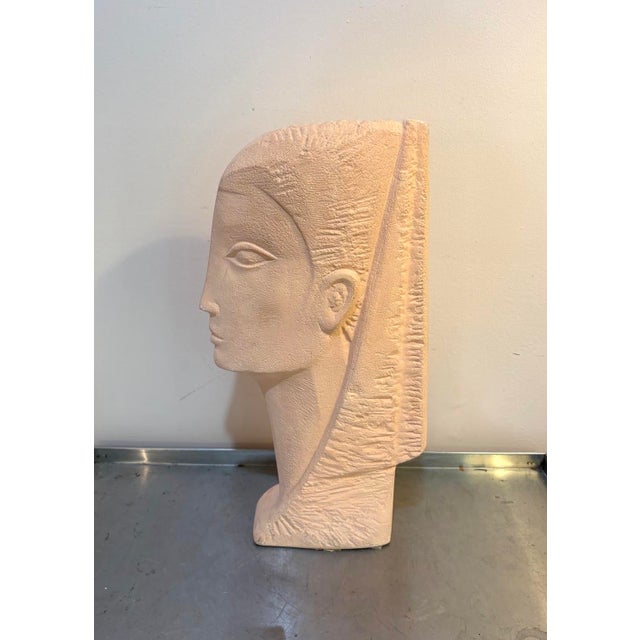 Terra Cotta Egyptian Princess Bust Sculpture For Sale - Image 4 of 6