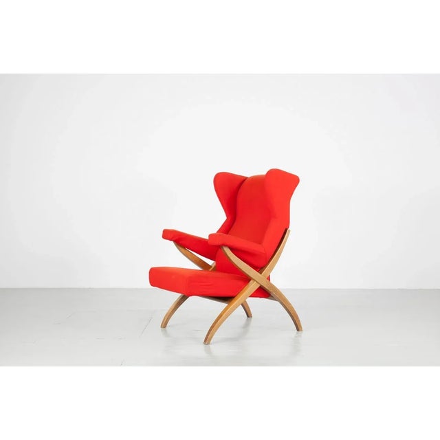 Red Vintage Fiorenza Chair by Franco Albini for Arflex, 1950s For Sale - Image 8 of 18