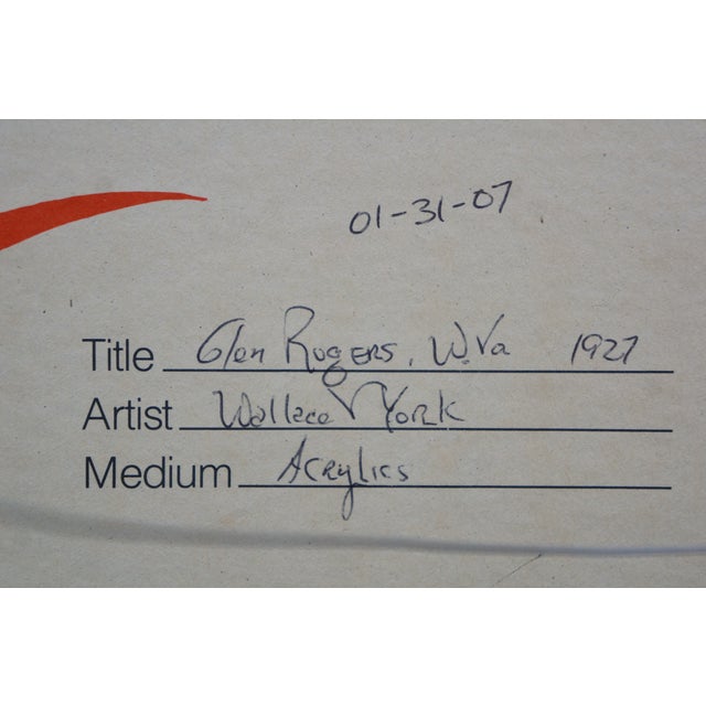 Rev. Wallace York Glen Rogers West Virginia Mining Town Acrylic Oil Painting For Sale - Image 13 of 13