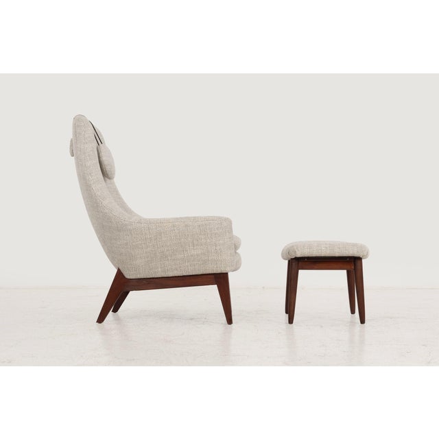 Danish Modern Lounge Chair and Ottoman 1960s For Sale In Chicago - Image 6 of 12