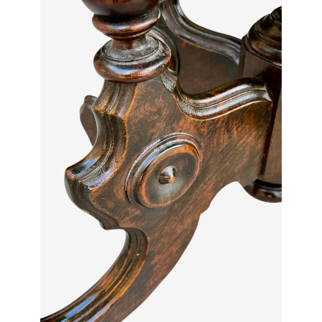 Antique Renaissance Revival Walnut Parlor TableWith White Marble Top For Sale - Image 16 of 18