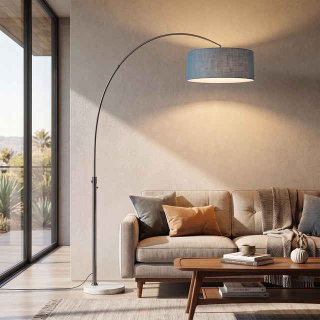 The lamp that lights a whole seating area without a single hole in your ceiling. The Float Arc Lamp is a Modern arc lamp...