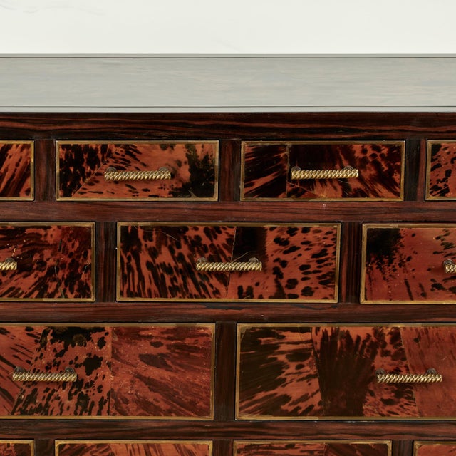 1970s Vintage Faux Tortoiseshell and Rosewood Chest of Drawers For Sale - Image 5 of 17