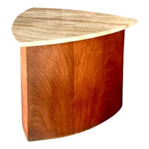 Italian Travertine Guitar Pick Side Table